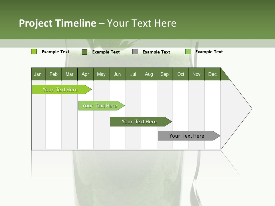 A Green Smoothie In A Glass With A Leaf On Top PowerPoint Template