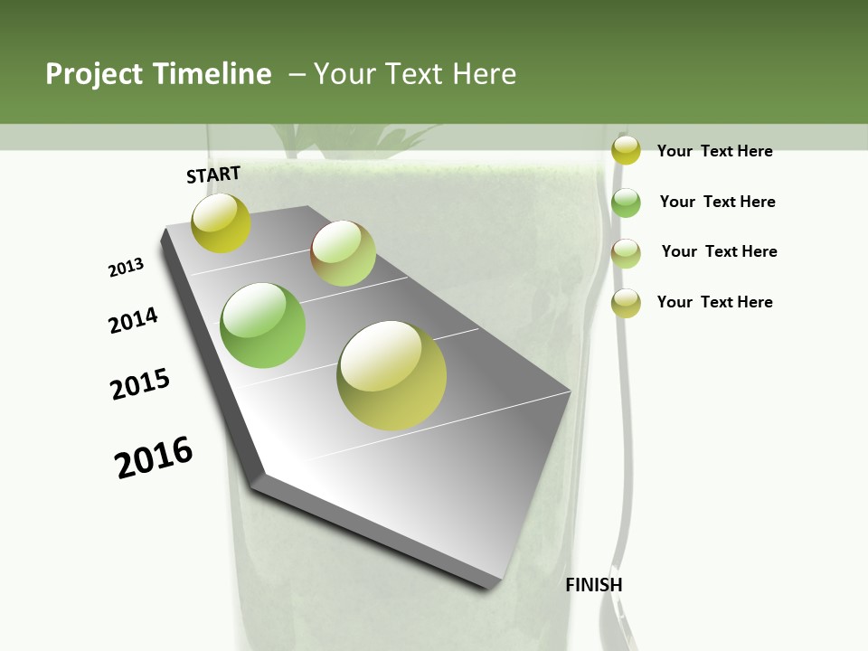 A Green Smoothie In A Glass With A Leaf On Top PowerPoint Template