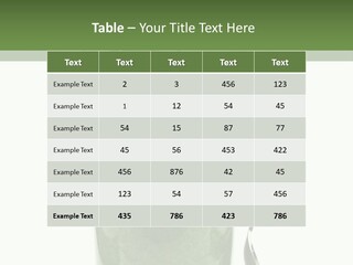 A Green Smoothie In A Glass With A Leaf On Top PowerPoint Template