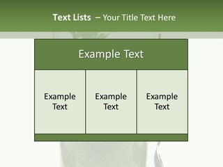 A Green Smoothie In A Glass With A Leaf On Top PowerPoint Template