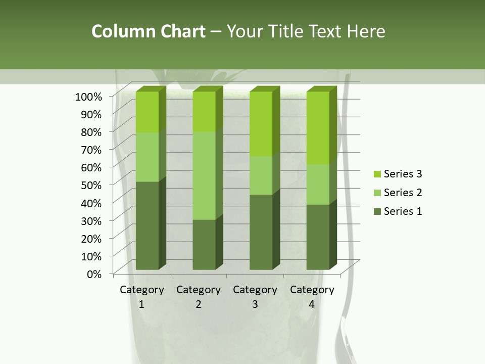 A Green Smoothie In A Glass With A Leaf On Top PowerPoint Template
