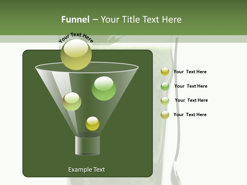 A Green Smoothie In A Glass With A Leaf On Top PowerPoint Template