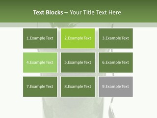 A Green Smoothie In A Glass With A Leaf On Top PowerPoint Template