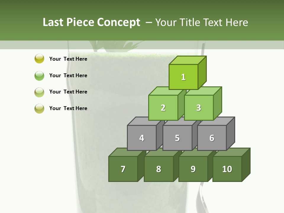 A Green Smoothie In A Glass With A Leaf On Top PowerPoint Template