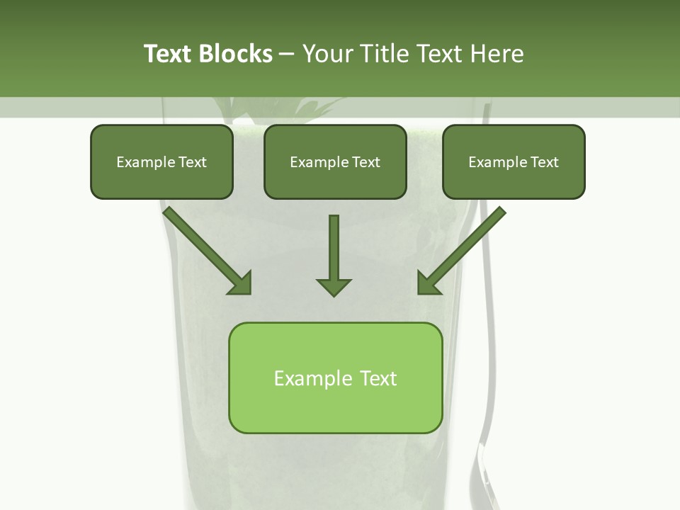 A Green Smoothie In A Glass With A Leaf On Top PowerPoint Template