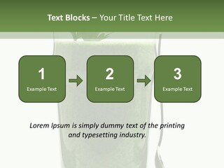 A Green Smoothie In A Glass With A Leaf On Top PowerPoint Template