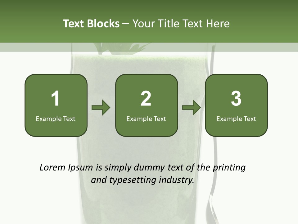 A Green Smoothie In A Glass With A Leaf On Top PowerPoint Template