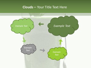 A Green Smoothie In A Glass With A Leaf On Top PowerPoint Template