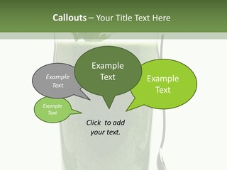 A Green Smoothie In A Glass With A Leaf On Top PowerPoint Template