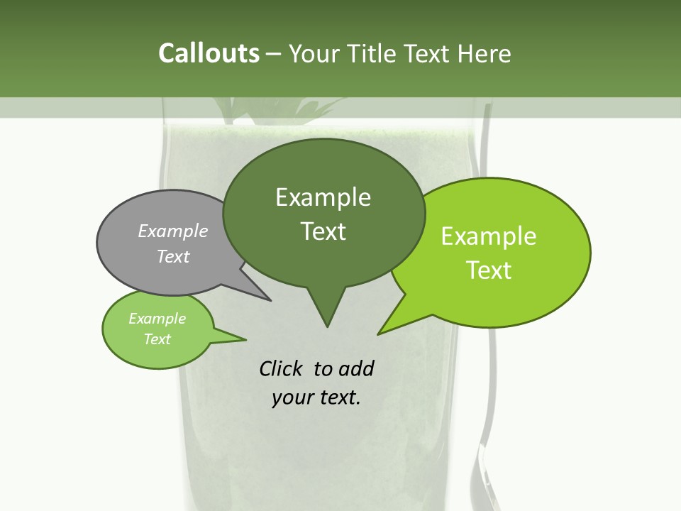 A Green Smoothie In A Glass With A Leaf On Top PowerPoint Template
