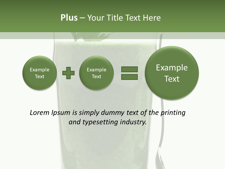 A Green Smoothie In A Glass With A Leaf On Top PowerPoint Template