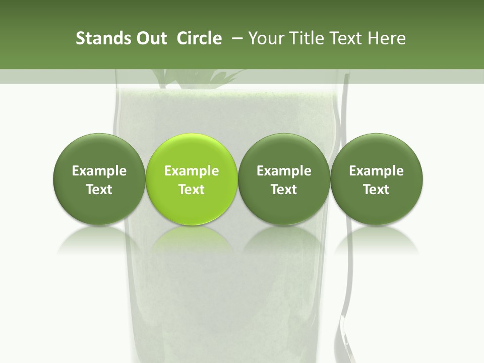 A Green Smoothie In A Glass With A Leaf On Top PowerPoint Template