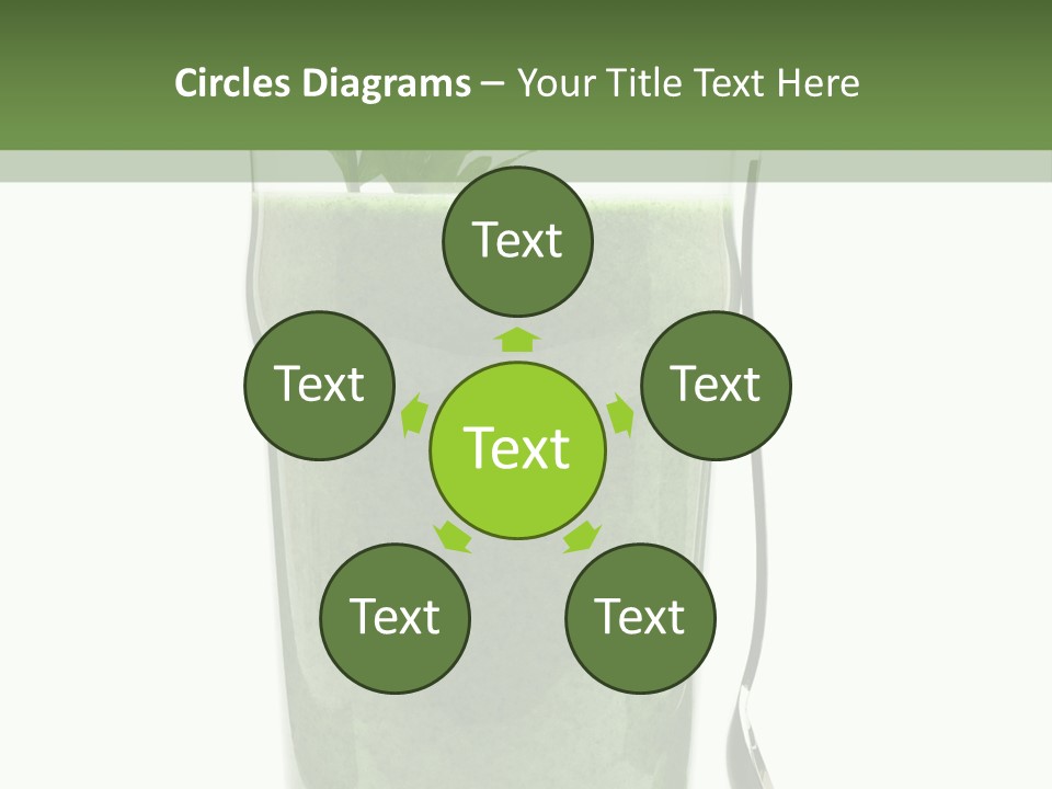 A Green Smoothie In A Glass With A Leaf On Top PowerPoint Template