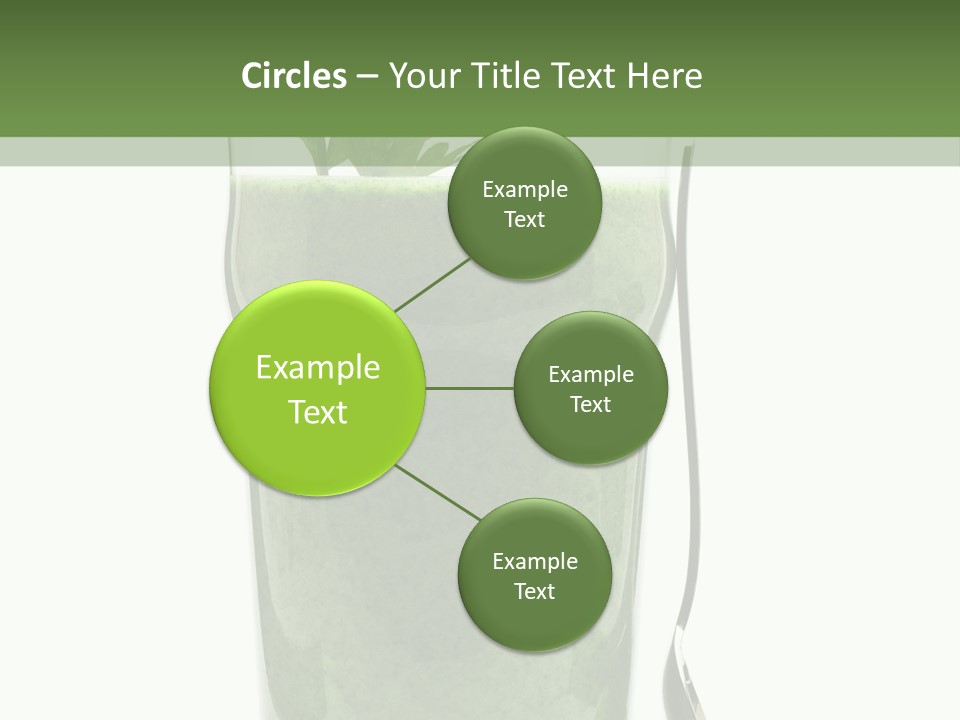 A Green Smoothie In A Glass With A Leaf On Top PowerPoint Template