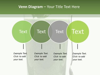 A Green Smoothie In A Glass With A Leaf On Top PowerPoint Template