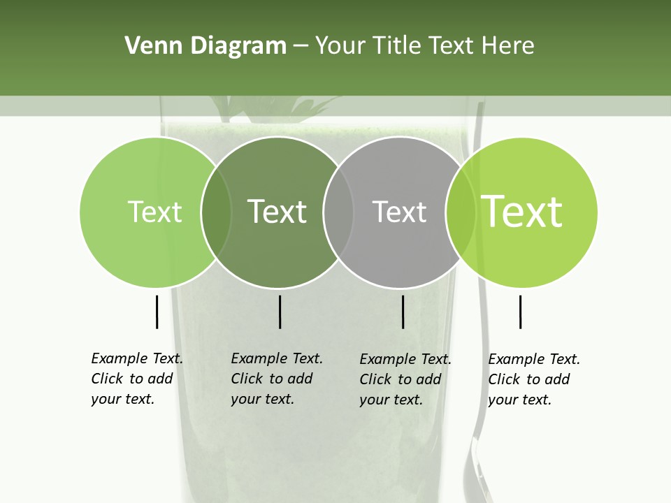 A Green Smoothie In A Glass With A Leaf On Top PowerPoint Template