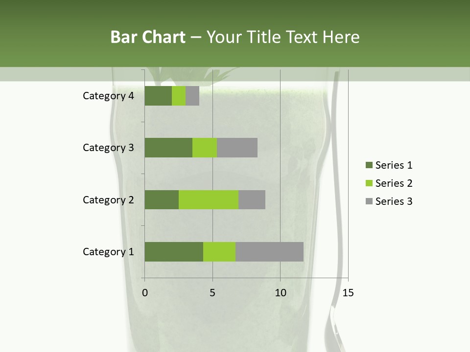 A Green Smoothie In A Glass With A Leaf On Top PowerPoint Template