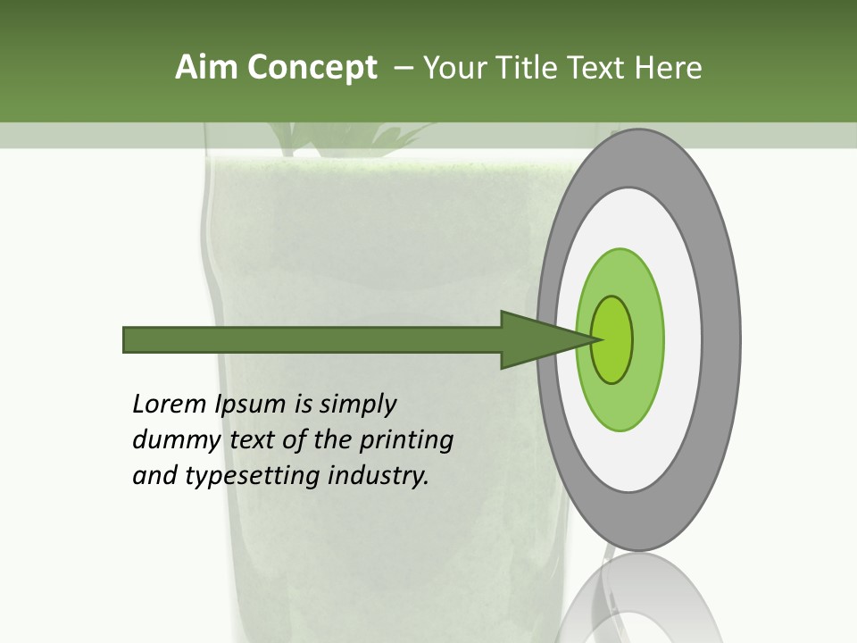 A Green Smoothie In A Glass With A Leaf On Top PowerPoint Template
