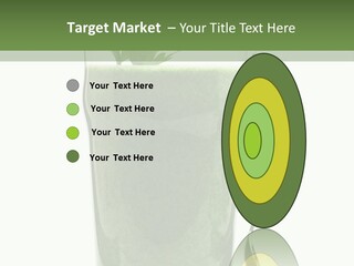 A Green Smoothie In A Glass With A Leaf On Top PowerPoint Template