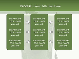 A Green Smoothie In A Glass With A Leaf On Top PowerPoint Template