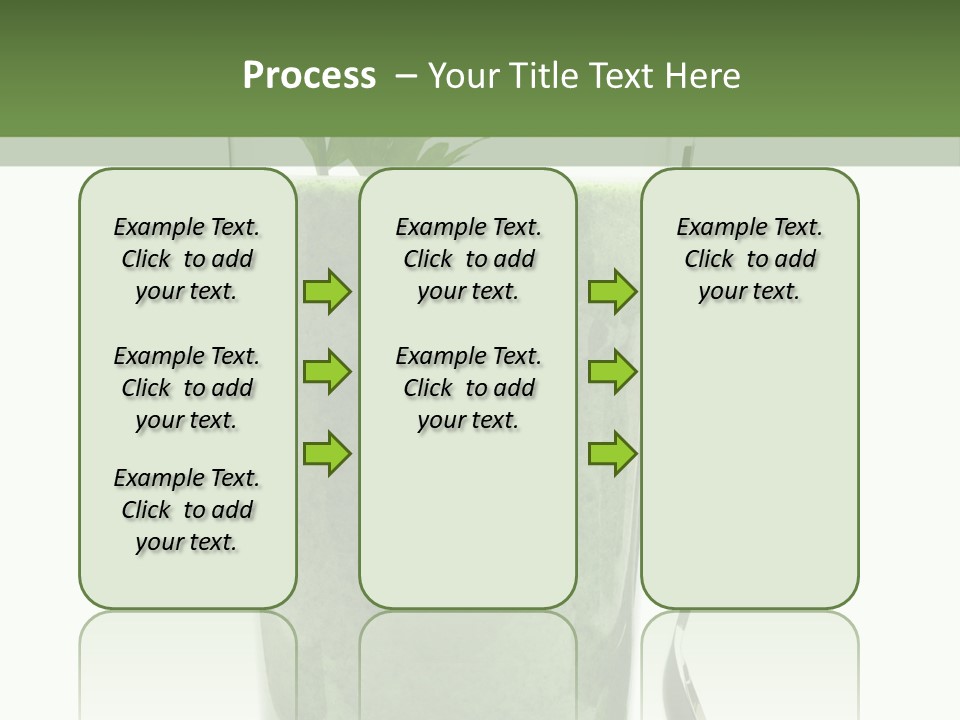 A Green Smoothie In A Glass With A Leaf On Top PowerPoint Template