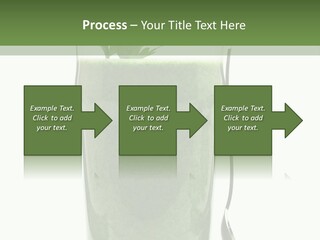 A Green Smoothie In A Glass With A Leaf On Top PowerPoint Template
