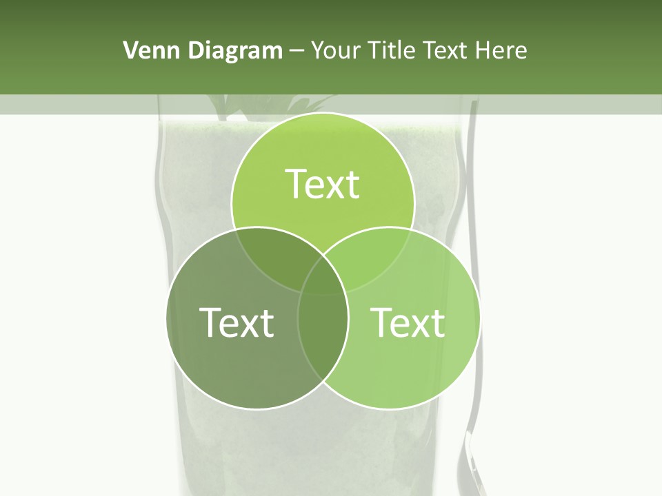 A Green Smoothie In A Glass With A Leaf On Top PowerPoint Template