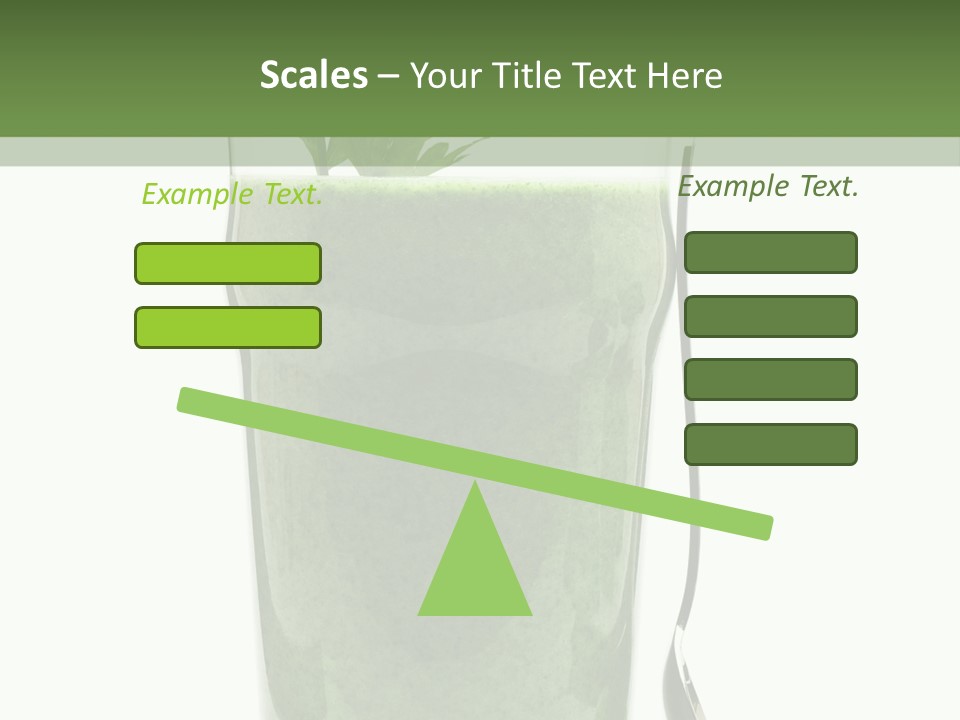 A Green Smoothie In A Glass With A Leaf On Top PowerPoint Template
