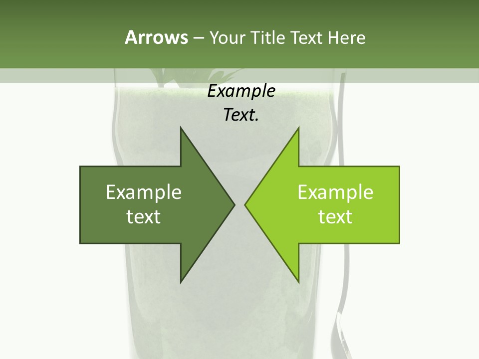 A Green Smoothie In A Glass With A Leaf On Top PowerPoint Template