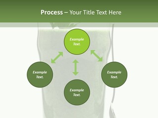 A Green Smoothie In A Glass With A Leaf On Top PowerPoint Template