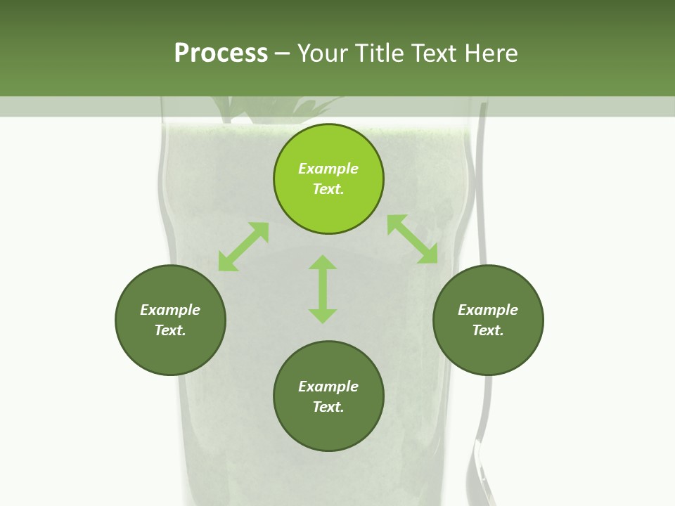A Green Smoothie In A Glass With A Leaf On Top PowerPoint Template
