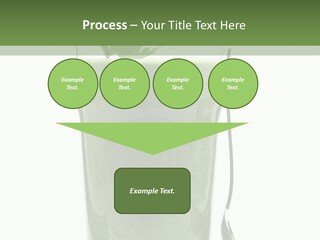 A Green Smoothie In A Glass With A Leaf On Top PowerPoint Template