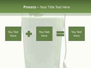 A Green Smoothie In A Glass With A Leaf On Top PowerPoint Template
