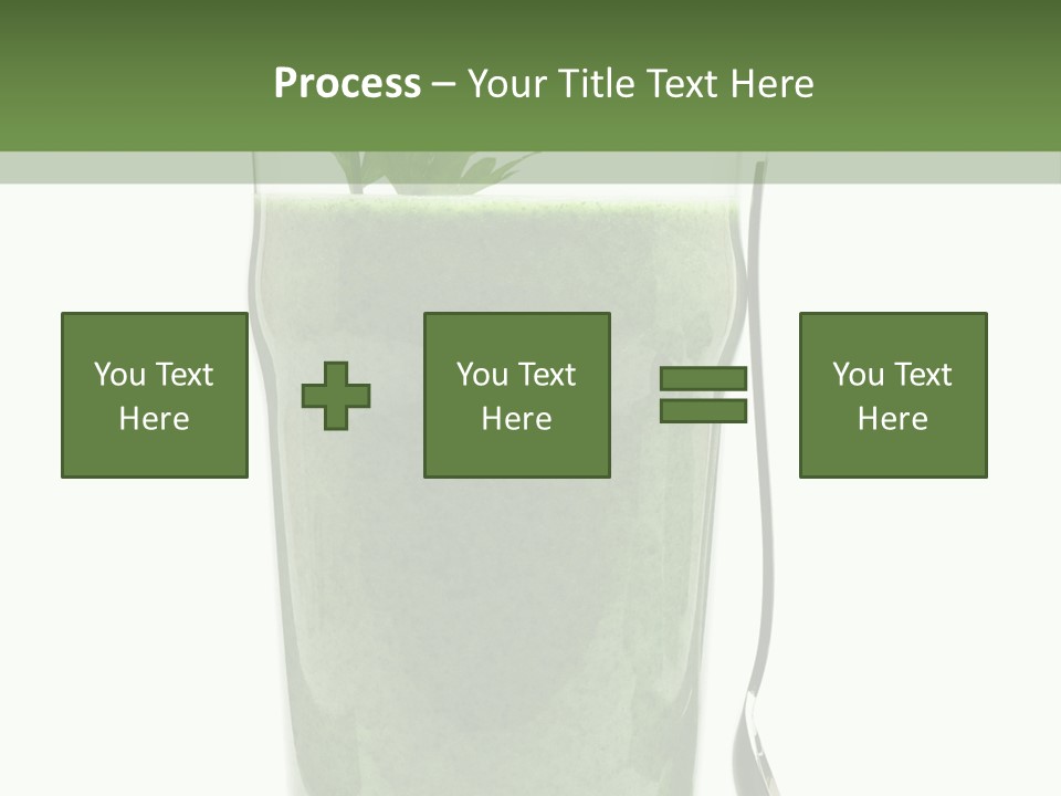 A Green Smoothie In A Glass With A Leaf On Top PowerPoint Template