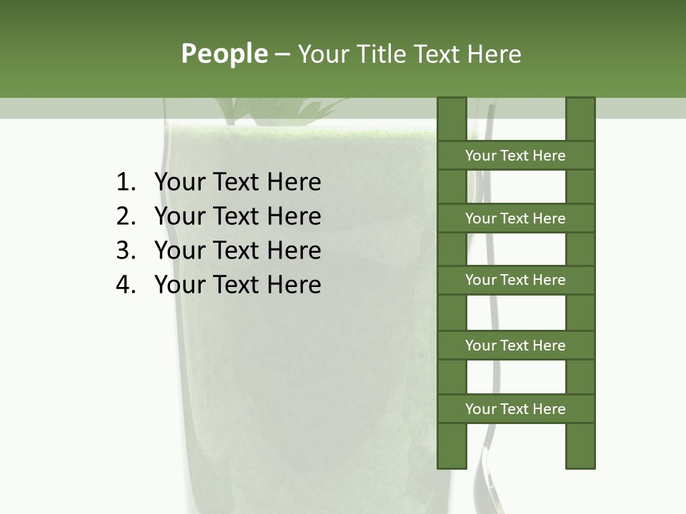 A Green Smoothie In A Glass With A Leaf On Top PowerPoint Template