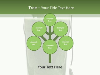 A Green Smoothie In A Glass With A Leaf On Top PowerPoint Template