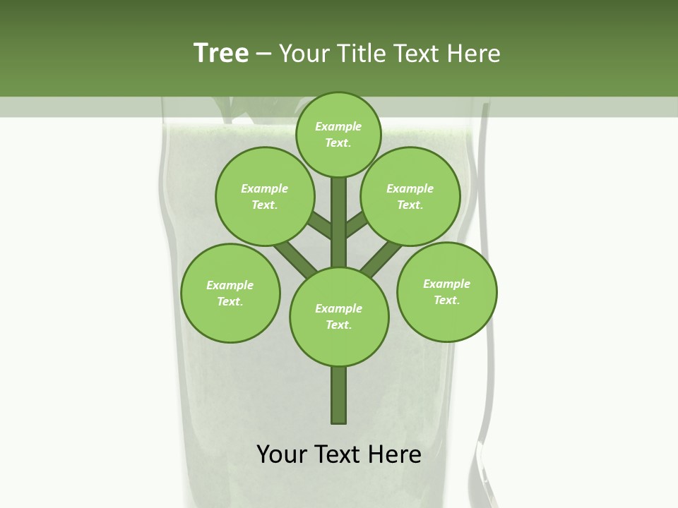 A Green Smoothie In A Glass With A Leaf On Top PowerPoint Template