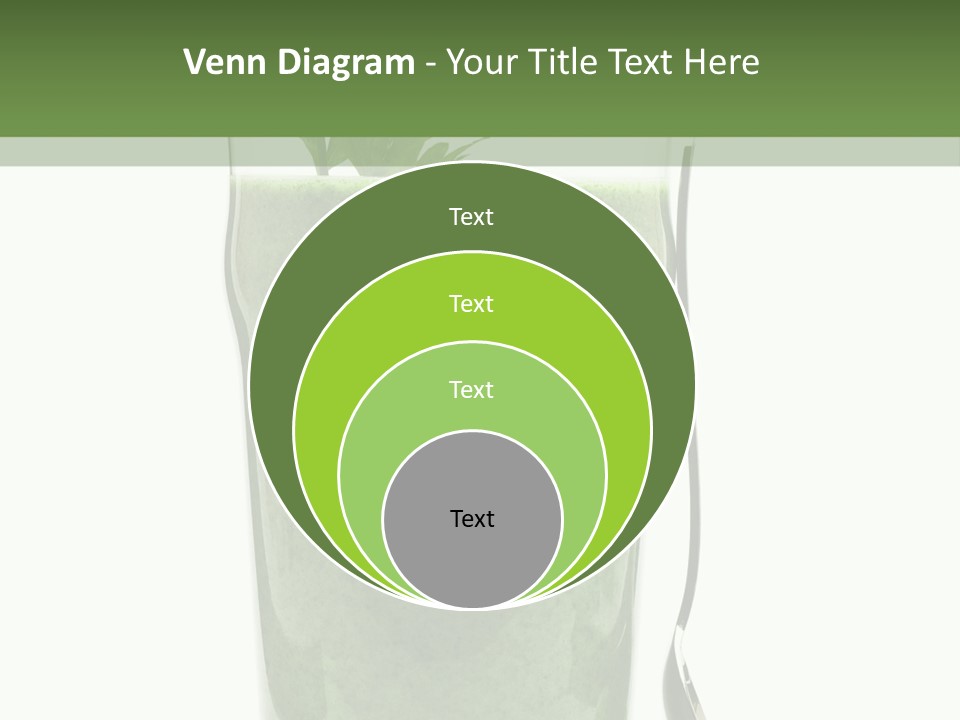 A Green Smoothie In A Glass With A Leaf On Top PowerPoint Template