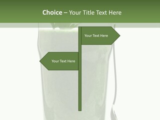 A Green Smoothie In A Glass With A Leaf On Top PowerPoint Template