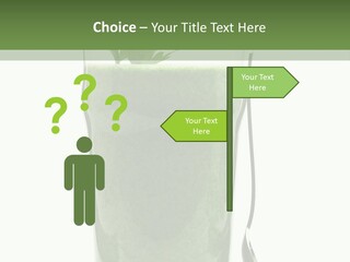 A Green Smoothie In A Glass With A Leaf On Top PowerPoint Template