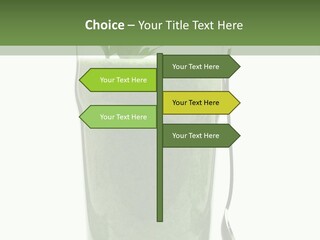 A Green Smoothie In A Glass With A Leaf On Top PowerPoint Template