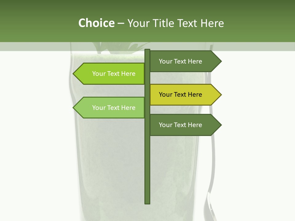A Green Smoothie In A Glass With A Leaf On Top PowerPoint Template