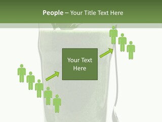 A Green Smoothie In A Glass With A Leaf On Top PowerPoint Template