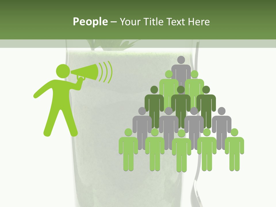 A Green Smoothie In A Glass With A Leaf On Top PowerPoint Template