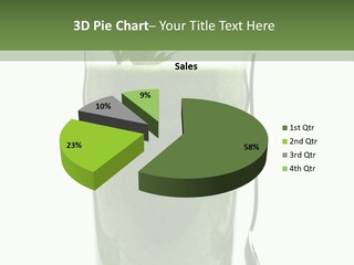 A Green Smoothie In A Glass With A Leaf On Top PowerPoint Template
