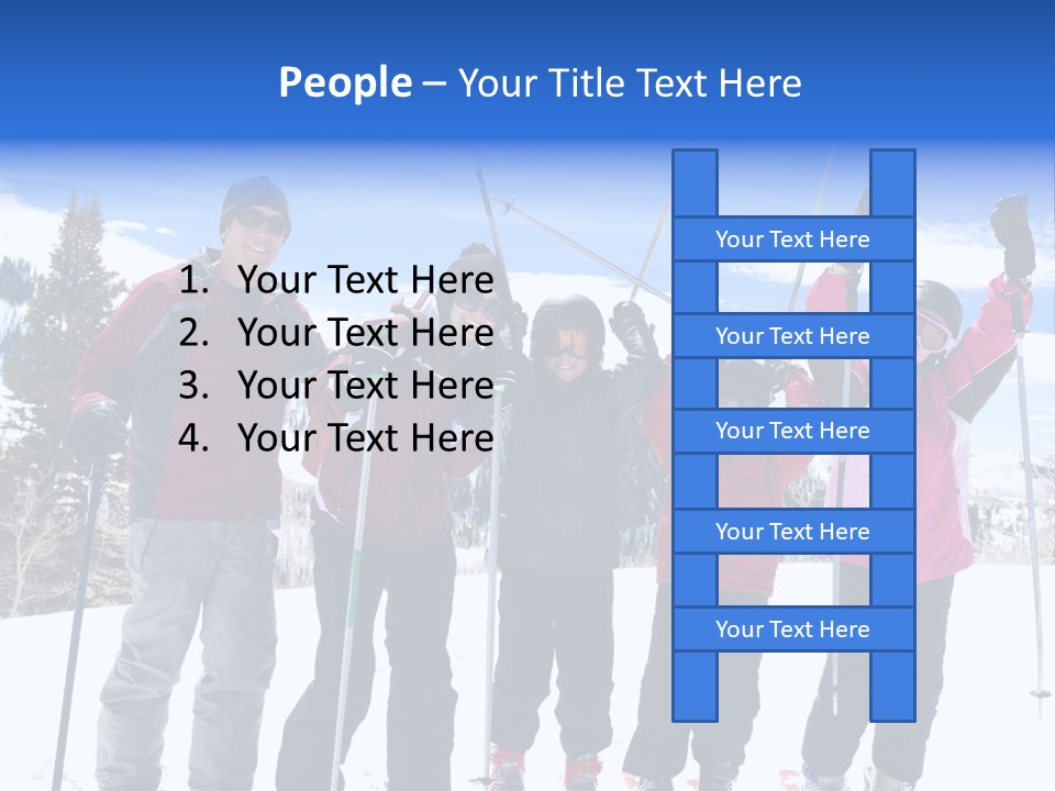 A Group Of People Standing On Top Of A Snow Covered Slope PowerPoint Template
