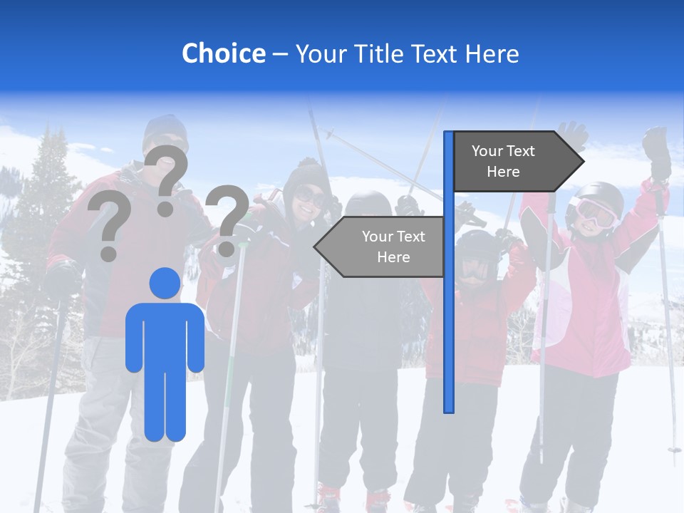 A Group Of People Standing On Top Of A Snow Covered Slope PowerPoint Template