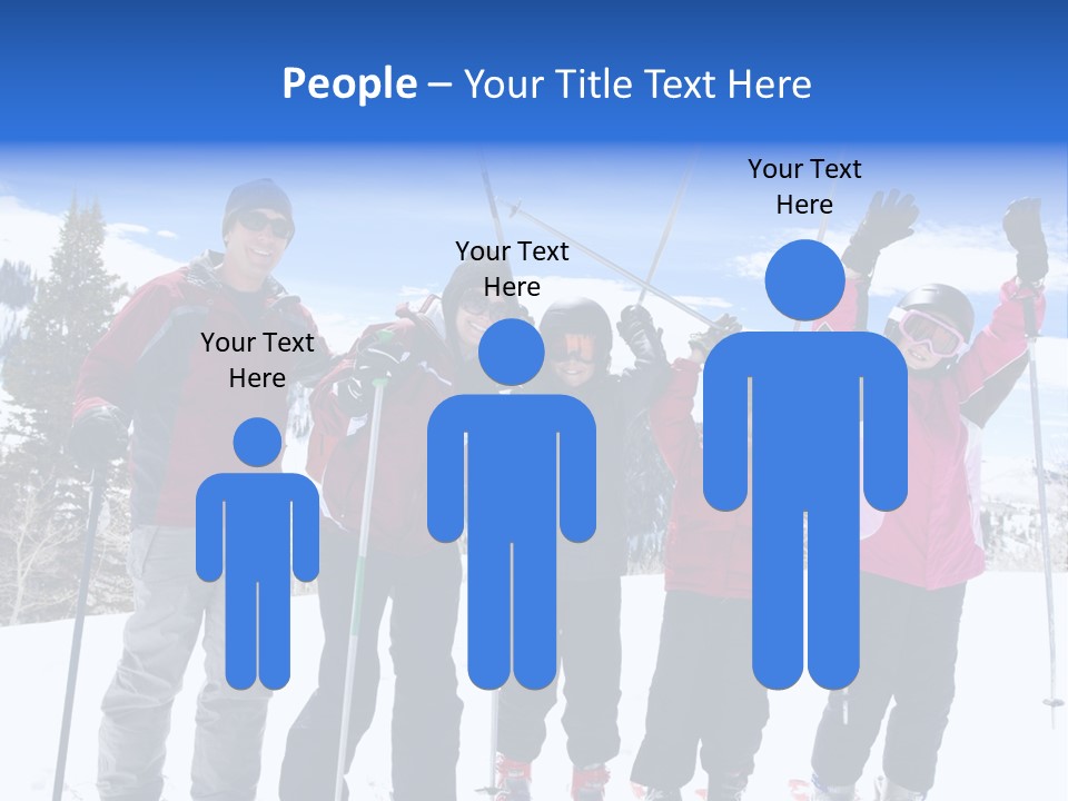 A Group Of People Standing On Top Of A Snow Covered Slope PowerPoint Template