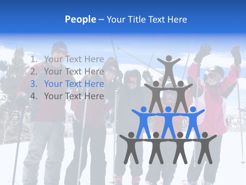 A Group Of People Standing On Top Of A Snow Covered Slope PowerPoint Template