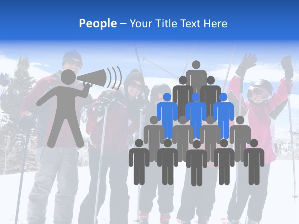 A Group Of People Standing On Top Of A Snow Covered Slope PowerPoint Template